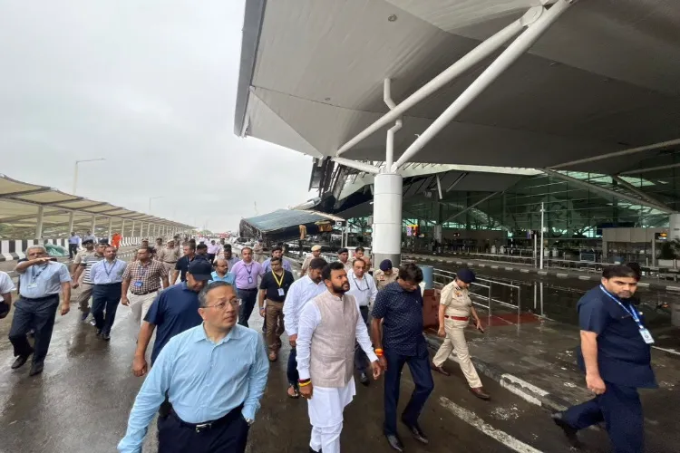 Civil Aviation Minister Ram Mohan Naidu Kinjarapu visiting the airport