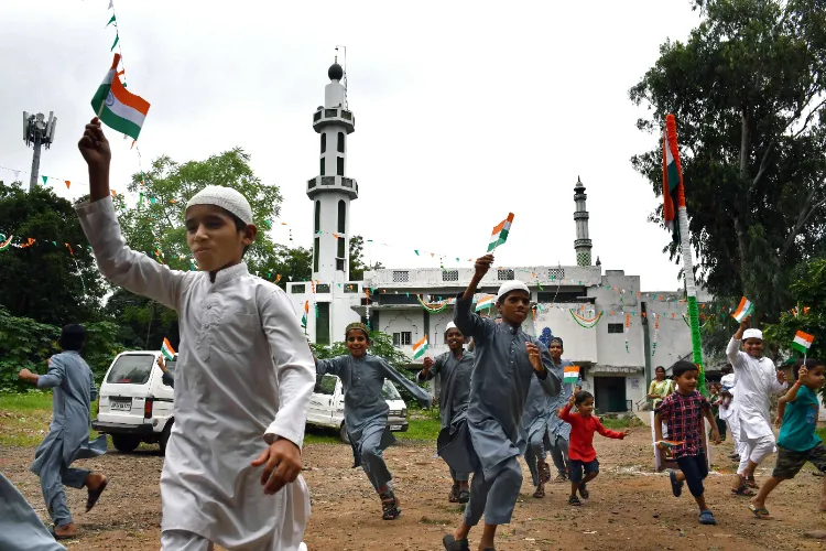 Madrasa students celebrating Indpendence day in Bhopal