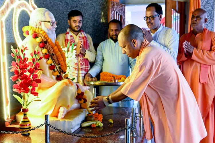 UP CM Yogi Adityanath offers prayers at the Gorakhnath Temple