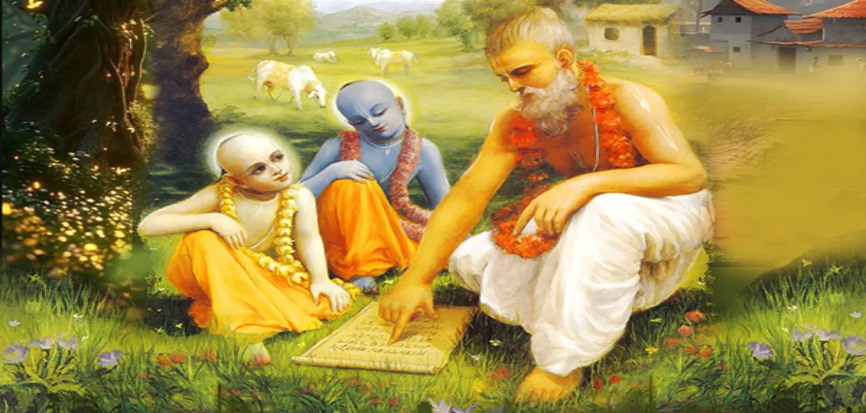 A painting depicting Guru-Shishya tradition