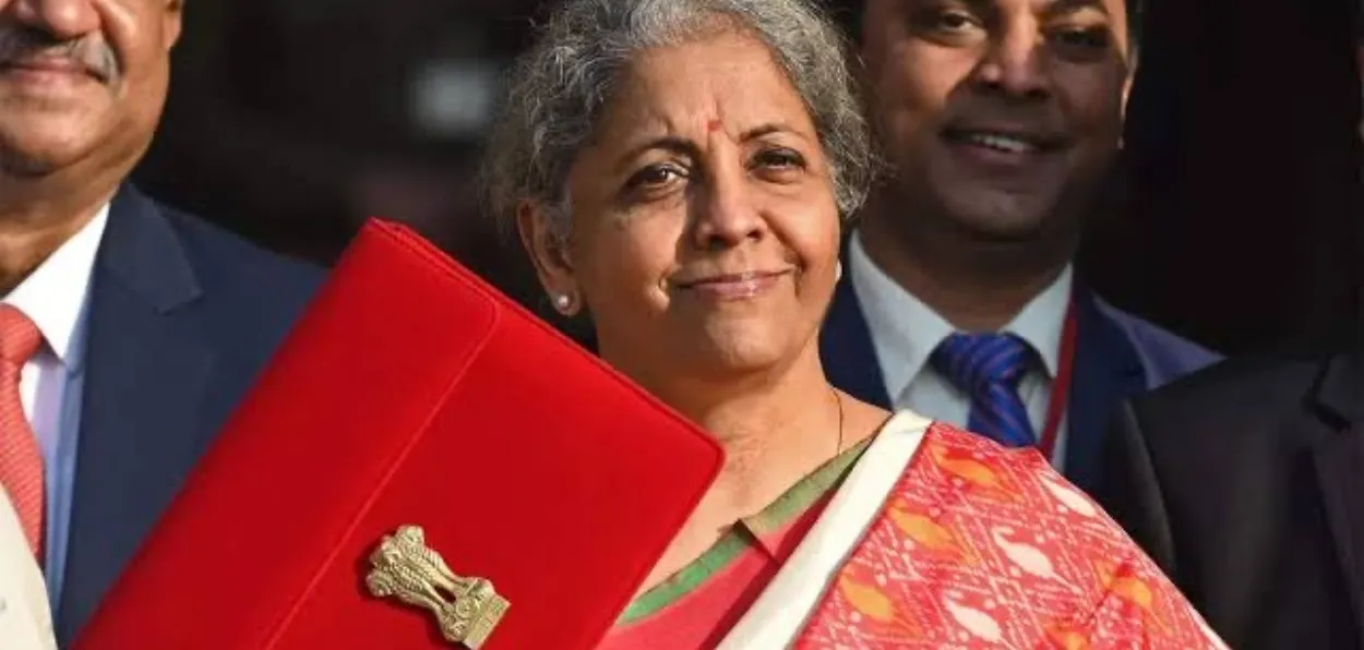 Finance Minister Nirmala Sithraman is all smiles after presenting the budget for 2024-25