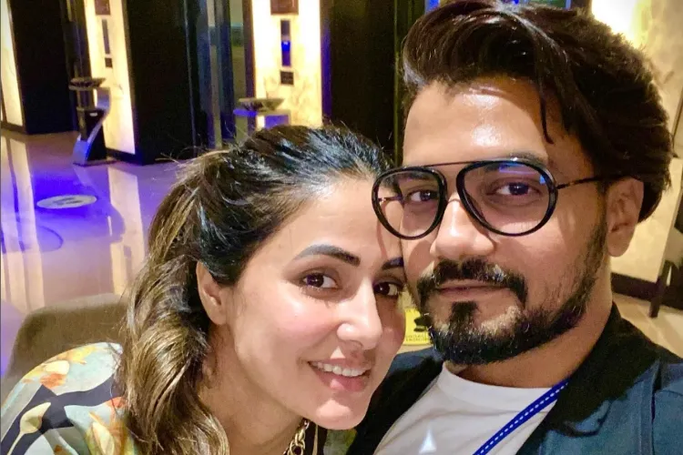 Actor Hina Khan with her boyfriend Rocky Jaishwal.