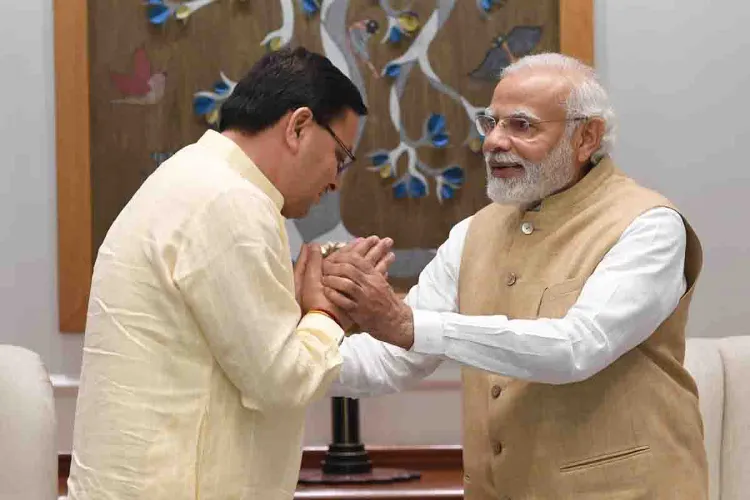 Prime Minister Narendra Modi with Uttarakhand CM Dhami ( photo Pioneer)