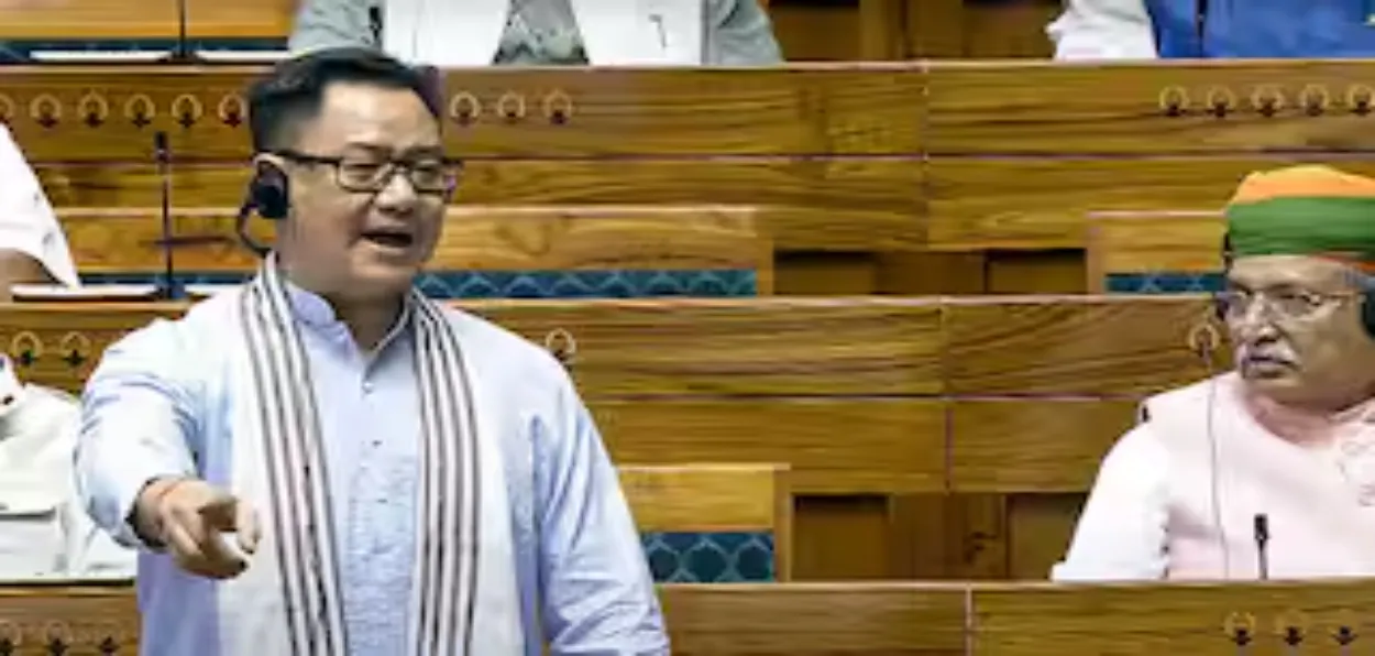 Minority Affairs MInister Kiren Rijiju in Parliamnent