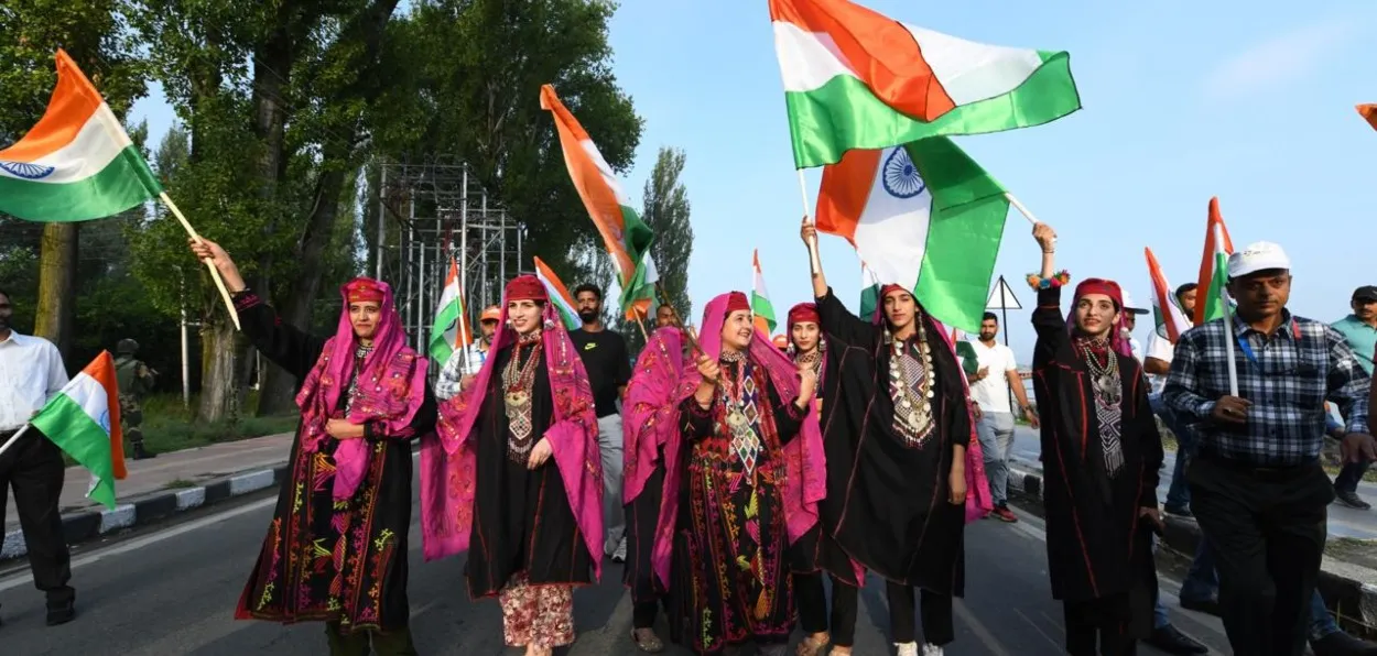 A scene of theTiranga rally in Srinagar (X)