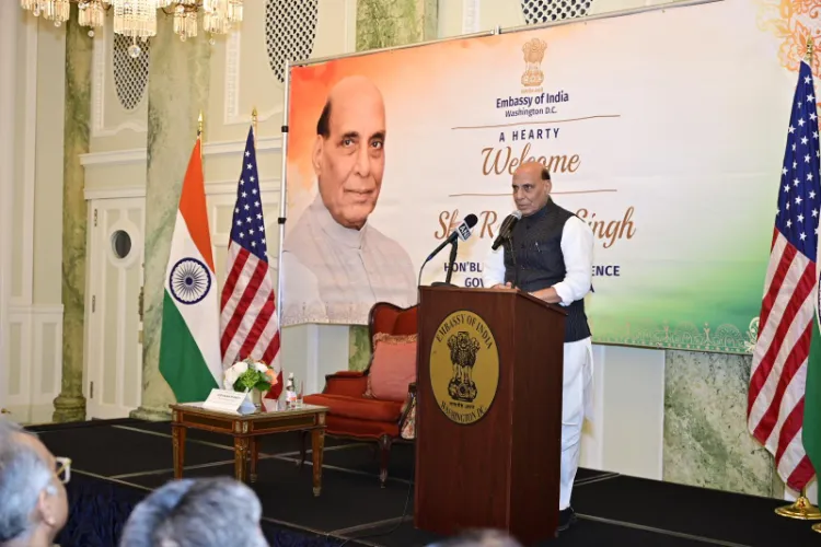 Rajnath Singh interacting with the Indian community at Washington DC