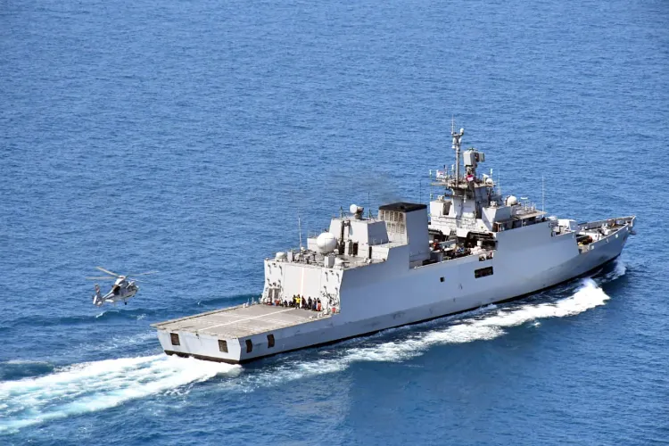 Indian naval ship in South China sea during exercises with Indonesia