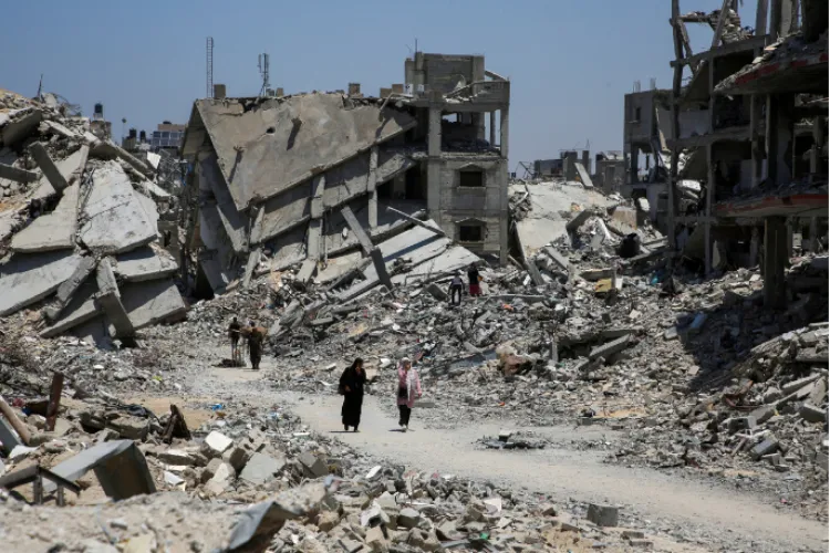 A gaza area after Israeli bombing