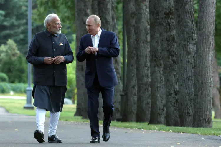 Prime Minister Narendra Modi with Russian President Vladimir Putin 