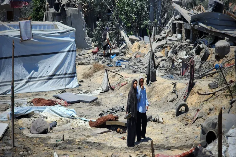 Scene of a battered Gaza street