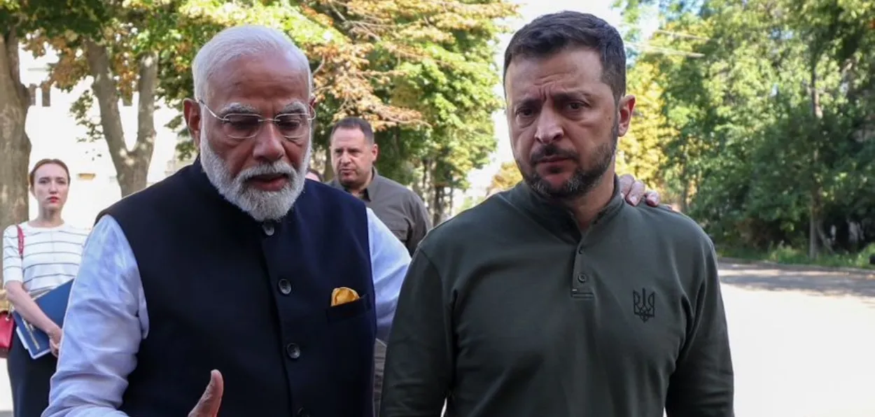 Prime Minister Narendra Modi and President Vlodomyr Zelenskyy (X)X)