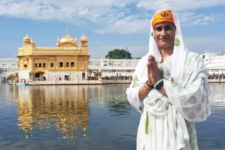 Olympic wrestler Vinesh Phogat at the Golden Temple