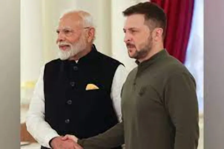 Prime Minister Narendra Modi with President Volodymyr Zelenskyy 