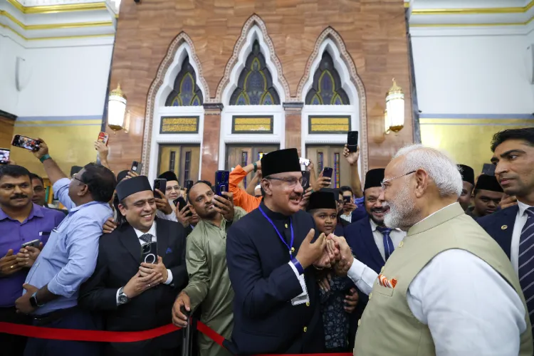 Prime Minister Narendra Modi during his visit to a mosque in Brunei