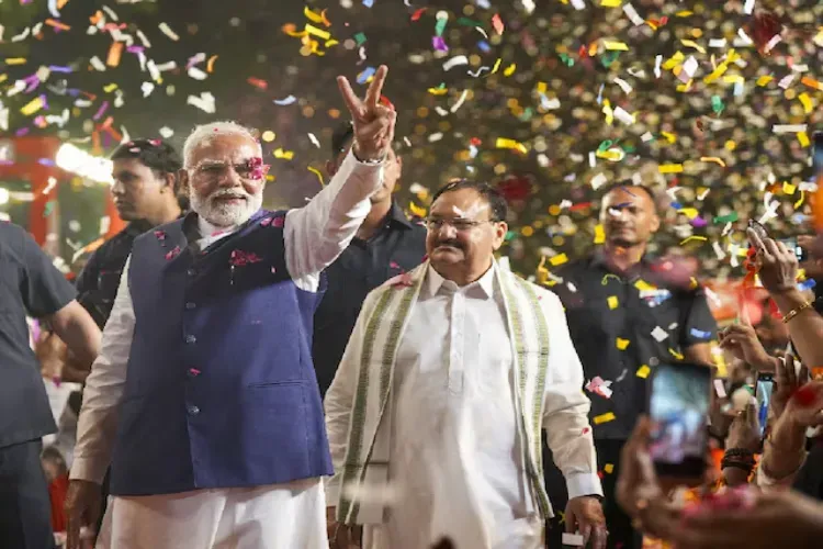 Prime Minister Narendra Modi with BJP President JP Nadda