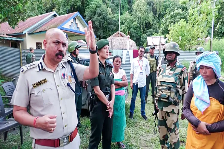 Manipur Police Chief Rajiv Singh visiting violence-affected areas of Manipur