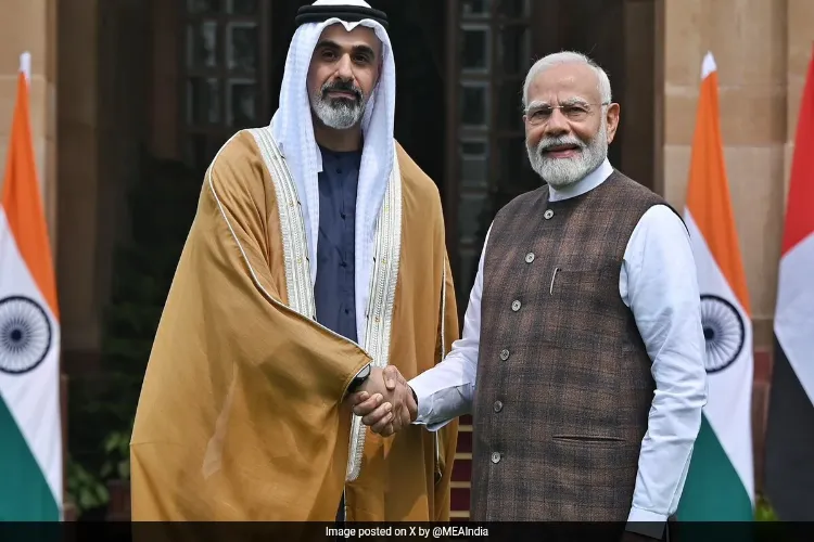 Prime Minister Narendra Modi with Crown Prince Mohamed bin Zayed Al Nahyan 