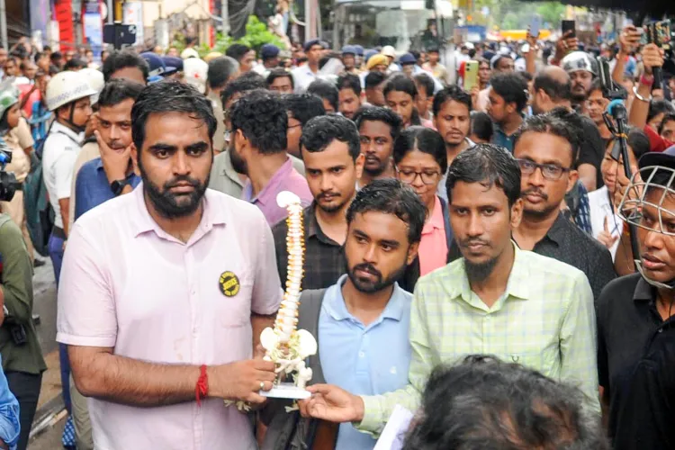 Junior doctors protesting in Kolkata