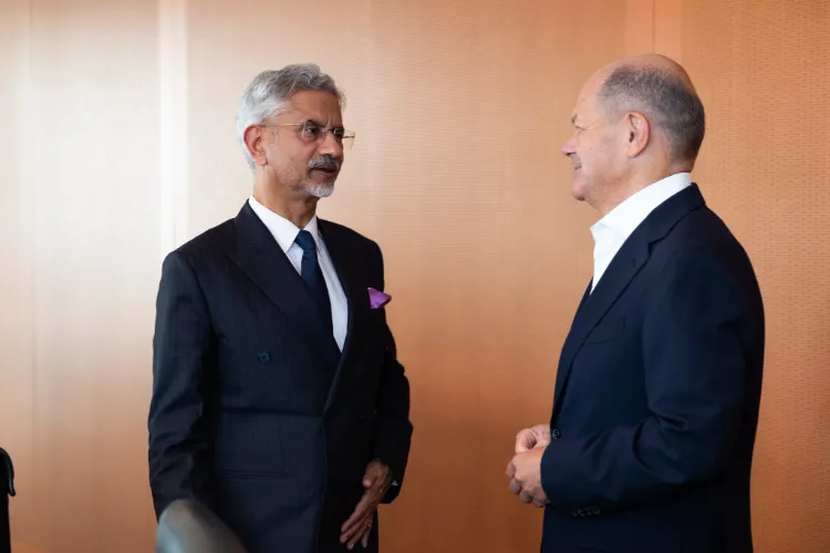 S. Jaishankar greets German Chancellor Olaf Scholz in Berlin