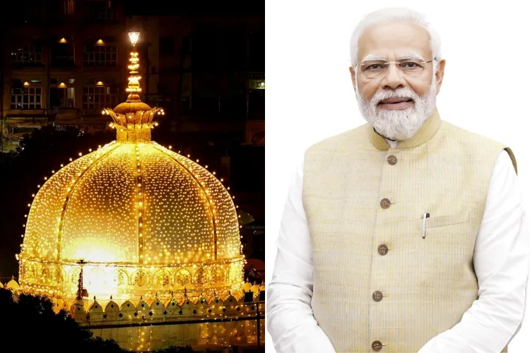 Ajmer Sharif Dargah (Left) and Prime Minister Modi (Right)