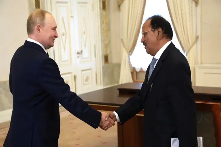 Russian president Vladimir Putin meeting NSA Ajit Doval