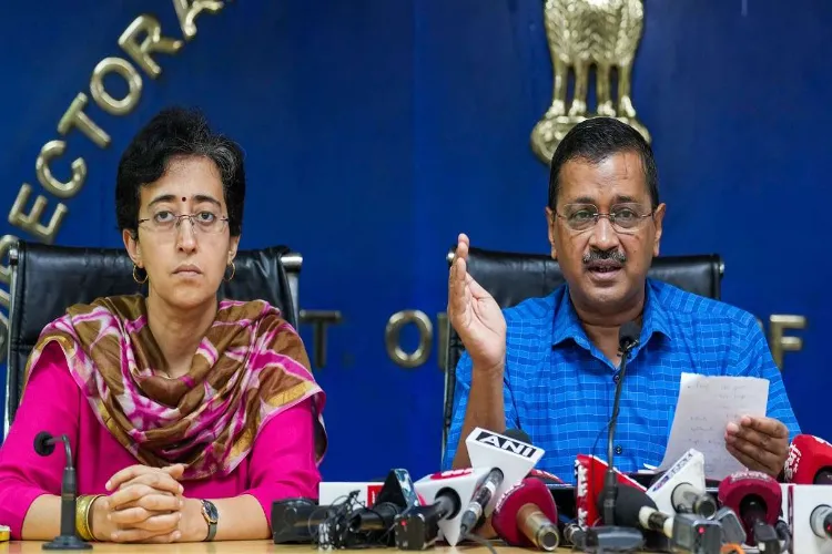 Aam Aadmi Party Minister Atishi Marlena Singh and Delhi CM Arvind Kejriwal