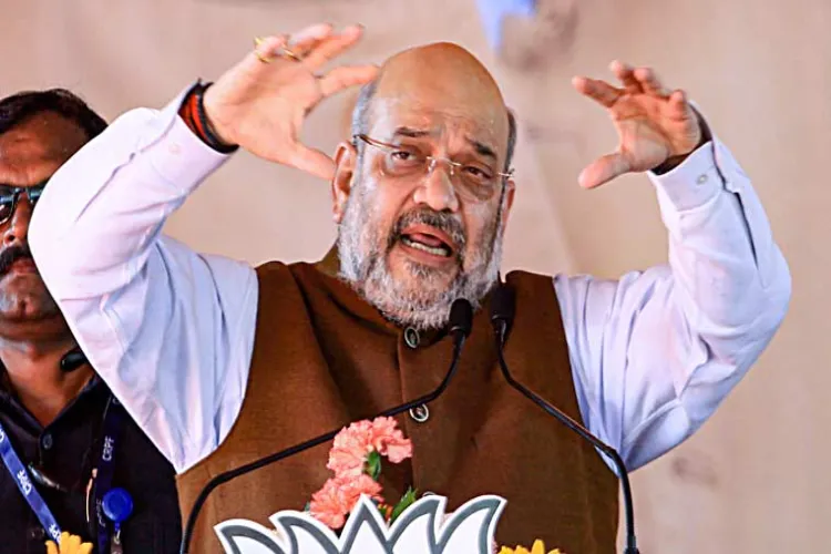 Home Minister Amit Shah addresses an election rally