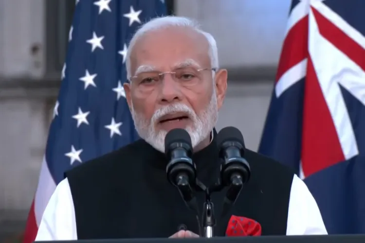 Prime Minister Narendra Modi speaking at QUAD 