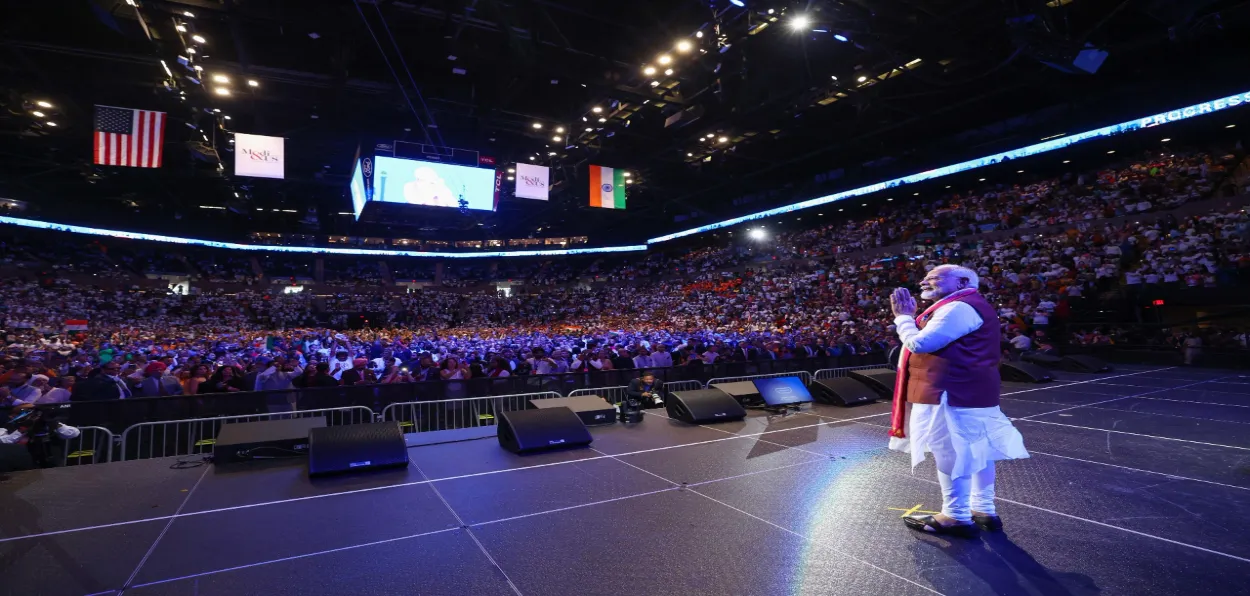 Prime Minister Narendra Modi at Nassau Coliseum meeting with Indian Community (X)