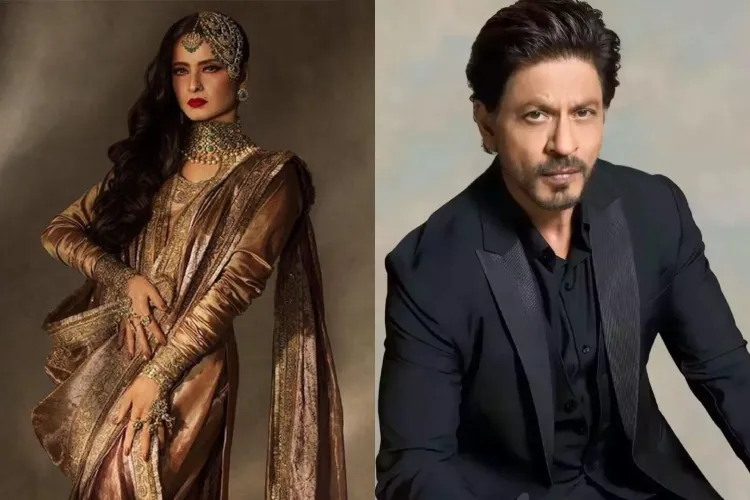 Actors Rekha and Shah Rukh Khan