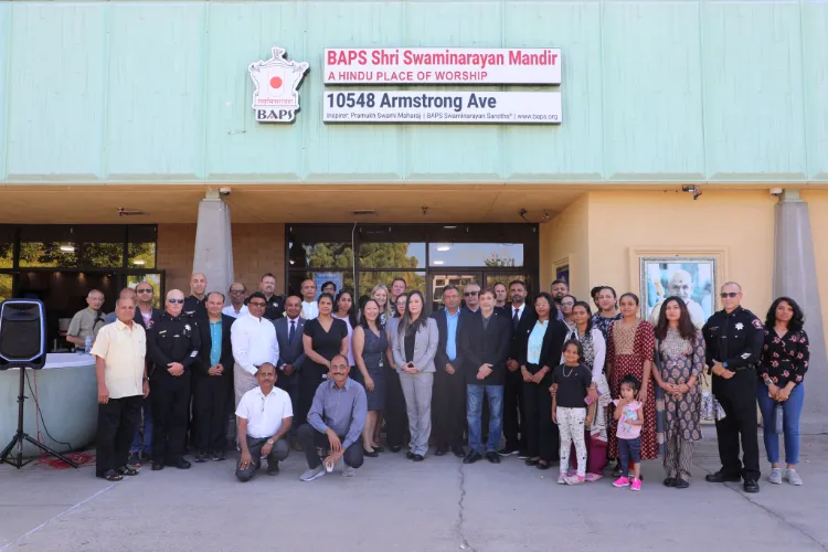 Devotees assemble at BAPS Swaminarayan Mandir, USA, for prayers after desecration