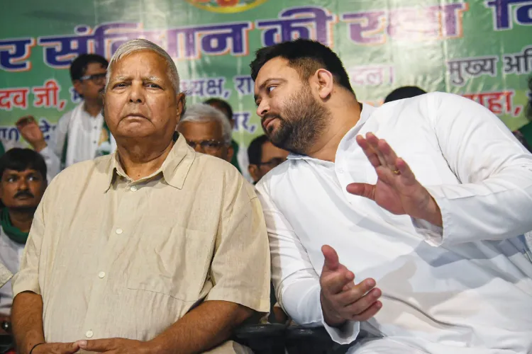 Lalu Prasad Yadav with is son Tejaswi Yadav