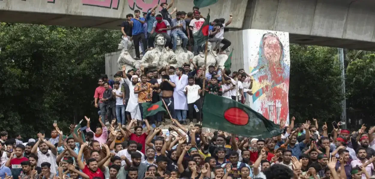 A students' protest in Dhaka