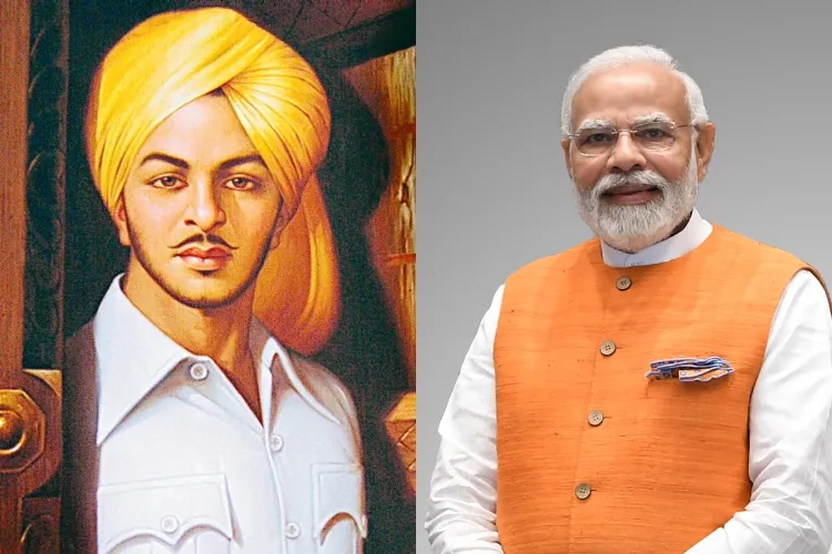 Freedom Fighter Bhagar Singh and Prime Minister Narendra Modi