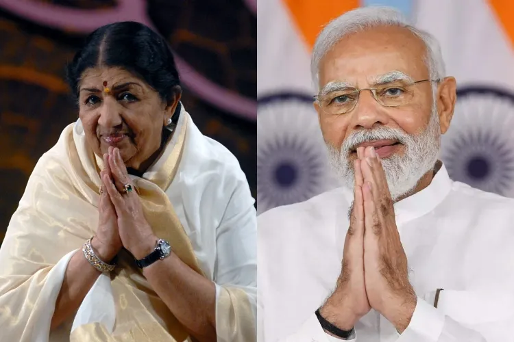 Singer Lata Mangeshkar and Prime Minister Modi