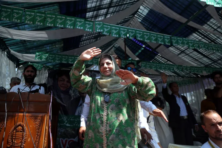 PDP President Mehbooba Mufti during election campaign