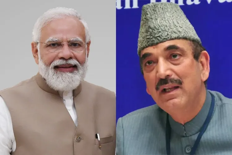 Prime Minister Narendra Modi and Former Chief Minister of Kashmir Ghulam Nabi Azad