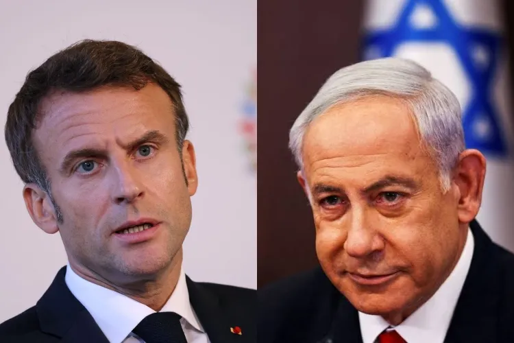 French President Emmanuel Macron and Israeli Prime Minister Benjamin Netanyahu 