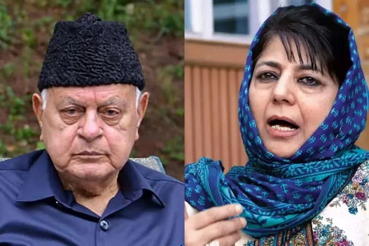 National Conference chief Farooq Abdullah and PDP chief Mehbooba Mufti