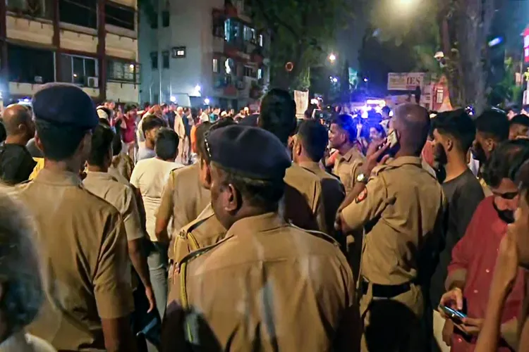 Police at the spot where NCP leader Baba Siddiqui was shot dead in Mumbai