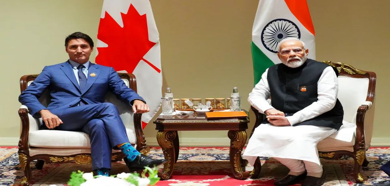 Prime Ministers Narendra Modi and Justin Trudeau in good times