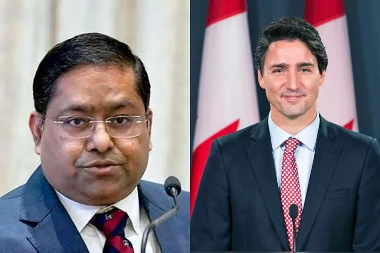 MEA Spokesperson Randhir Jaiswal with Canadian Prime Minister Justin Trudeau