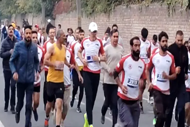 Omar Abdullah running the Kashmir International marathon