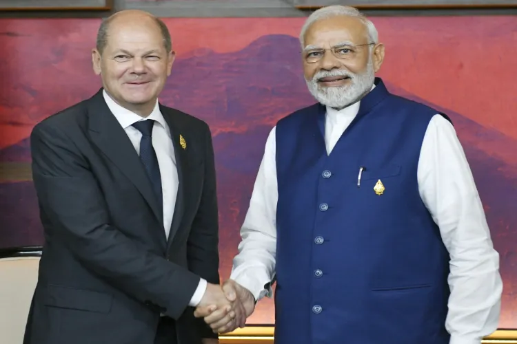 German Chancellor Scholz with PM Modi