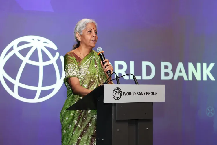 Finance Minister Nirmala Sitharaman speaking at the World Bankhe World Bank and International Annual Meetings 2024 in Washington 