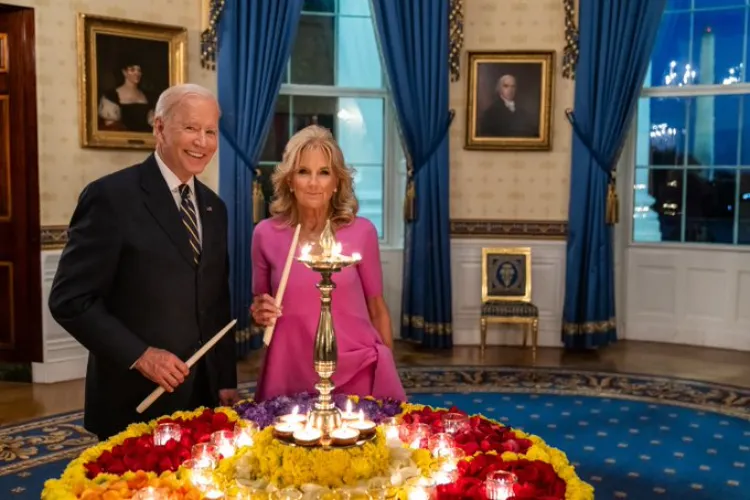 US President Joe Biden and the first Lady Jill Biden celebrating Diwali (File)