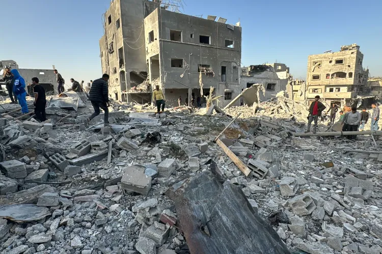 A Gaza street soon after bombardment by Israel