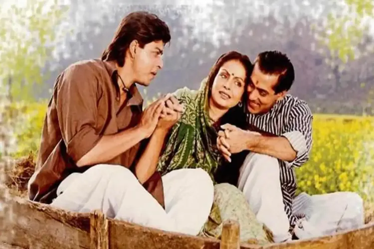 Shah Rukh Khan and Salman Khan with Rakhee Gulzar