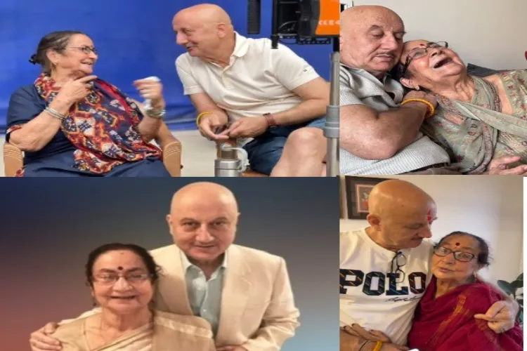 Anupam Kher with his mother Dulari Kher