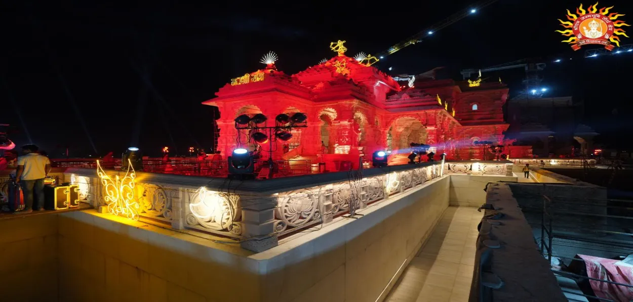 View of Ram janambhoomi temple at Ayodhya on the eve of Deepawali